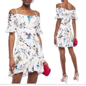 Maje Rhina White Floral Cold Shoulder Mini Dress size 2